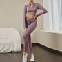 Yoga Clothing Sports Two-Piece Knitting Butt Lift Seamless Women's Suit Quick-Drying Fitness Clothing Suit For Women