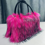 Faux fur plush handbag Faux raccoon fur handbag