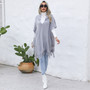 Women Casual Loose v-tie hat vest cloak sweater jacket