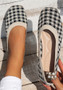 Plus Size Houndstooth Women's Casual Shoes Spring And Autumn Slip-On Retro Women's Sock Shoes