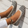 Plus Size Houndstooth Women's Casual Shoes Spring And Autumn Slip-On Retro Women's Sock Shoes