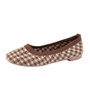 Plus Size Houndstooth Women's Casual Shoes Spring And Autumn Slip-On Retro Women's Sock Shoes