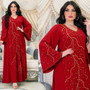 Muslim Beaded Loose-Cut Robe Dress Saudi Arabia Muslim