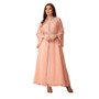 Arabian Robe Kaftan Fashion Beaded Belted Chiffon Dress