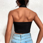 Sexy Crossover Halter Neck Knitting Shirt Slim Basics Spring Summer Tight Fitting Ladies T-Shirt Top
