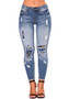 Fall New Fashion Ripped Patch Women Denim Pants Jeans