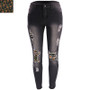 Fall New Fashion Ripped Patch Women Denim Pants Jeans