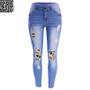 Fall New Fashion Ripped Patch Women Denim Pants Jeans