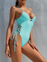 Women Sexy Bikini Solid Suspender Swimwear