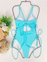 Women Sexy Bikini Solid Suspender Swimwear