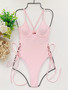 Women Sexy Bikini Solid Suspender Swimwear