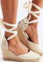 Summer wedge-heeled thick-soled Lace-Up hemp rope sandals