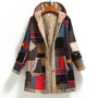 Winter Women's Printed Fleece Hooded Warm Jacket