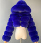 Women Faux furry Hooded Long Sleeve Crop Jacket