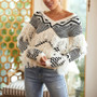 Women autumn and winter v-neck fringed knitting sweater