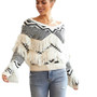 Women autumn and winter v-neck fringed knitting sweater