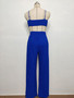 Women Summer Solid Sleeveless Sexy Suspender Top and Pleated Pants Two-piece Set