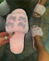 Women flat warm fur slides