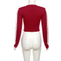 Women Autumn Trend knitting Letter Long Sleeve Crop Sweater