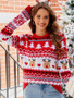 Christmas Women jacquard Casual knitting sweater