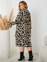 Plus Size Women V-neck Loose Casual Long Sleeve Printed Dress