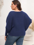 Women's Pullover Woven Sweater Plus Size Women's Autumn And Winter Bat Sleeves Loose Sweater