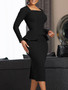 Plus Size African Women Long Sleeve Elegant Ruffle Dress