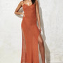 Women Sexy Sleeveless See-Through Holidays Slit Backless Maxi Dress