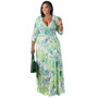 Plus Size Women Casual Print Maxi Dress