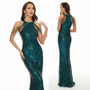 Chic Sequined Mermaid Gown Elegant Formal Party Evening Dress