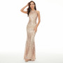 Chic Sequined Mermaid Gown Elegant Formal Party Evening Dress