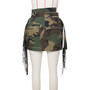 Women's Summer Fashion Camouflage Tassel Skirt