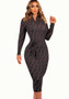 Latest Ladies Fashion Chic Zip Long Sleeve Bodycon Long Dress