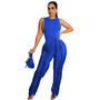 Women's Two Piece Tassel Pants Sleeveless Casual Two Piece Set