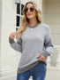 Fall/Winter Striped Fashion Long Sleeve Round Neck Knitting Loose Patchwork Pullover Women Sweater