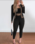 Spring And Autumn Street Trendy Women's Vest Cardigan Tight Fitting Pants Three-Piece Outfit