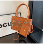 Multi-Zipper Autumn Fashion Style Simple Casual Textured One-Shoulder Crossbody Small Square Bag