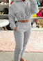 Women's Spring And Winter Velvet Sports Casual Hoodies Jogging Pants Two-Piece Set