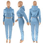 Women's Spring And Winter Velvet Sports Casual Hoodies Jogging Pants Two-Piece Set