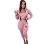 Women's Printed French Terry Hooded Sports Casual Three-Piece Pants Set