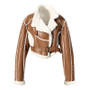 Brown Leather Jacket Women's Autumn And Winter Fur Pu Leathercotton Coat