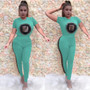 Women's Sequined Short Sleeve Top Casual Pants Set Two Piece Set