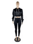 Women's Fashion Solid Casual Sports Hoodies Pants Set Two Piece Tracksuit