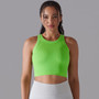 Women Seamless Knitting Solid Rib Yoga Wear Sports Sleeveless Fitness Tank Top