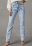 Women High Waist Denim Straight Pants