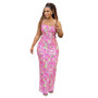 Women Summer Sleeveless Sexy Printed Maxi Dress