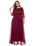 Plus Size Women Lace Evening Dress