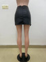 Irregular Slit High Waist Bodycon Nightclub Pu Leather Zipper Patchwork Skirt