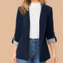 Autumn And Winter Fashion Patchwork Turndown Collar Slim Chic Blazer