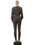 Women's Autumn And Winter Solid Color Slim Fit Fashion Long Sleeve Tight Fitting Jumpsuit